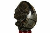 Septarian Dragon Egg Geode - Black Crystals #177414-3
